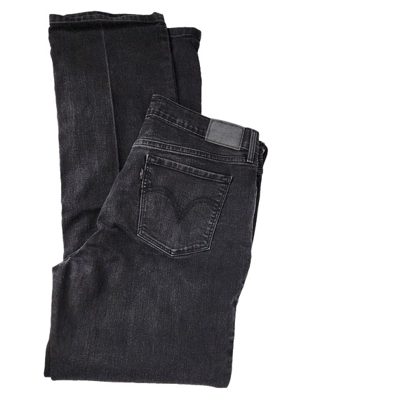 Levi's 505 Jeans Women Straight Leg Size 14 Denim Black Mid Rise 5-Pocket Casual - Picture 3 of 11